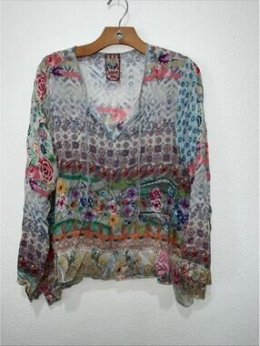 Johnny Was Bohemian Blast Multicolor Women's Size Medium Boho Chic